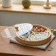 Wooden Three-Section Serving Platter with Acrylic Lid Large
